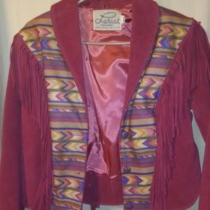 Vintage rare lariat suede coat and wrap skirt